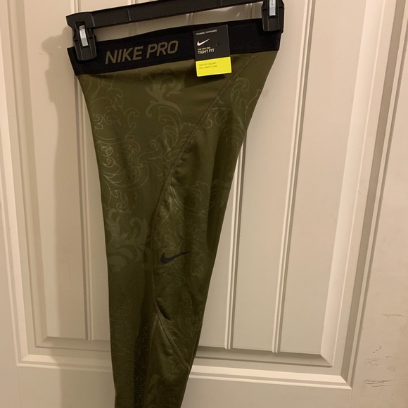 Nike Pants - NEW NIKE PRO HYPERWARM CANVAS OLIVE TIGHTS WMNS XS - FIRE LOSS